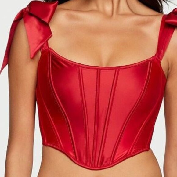 NWT Victoria's Secret Dream Angels Satin Bow-Tied Corset Top Size Small - Picture 2 of 5